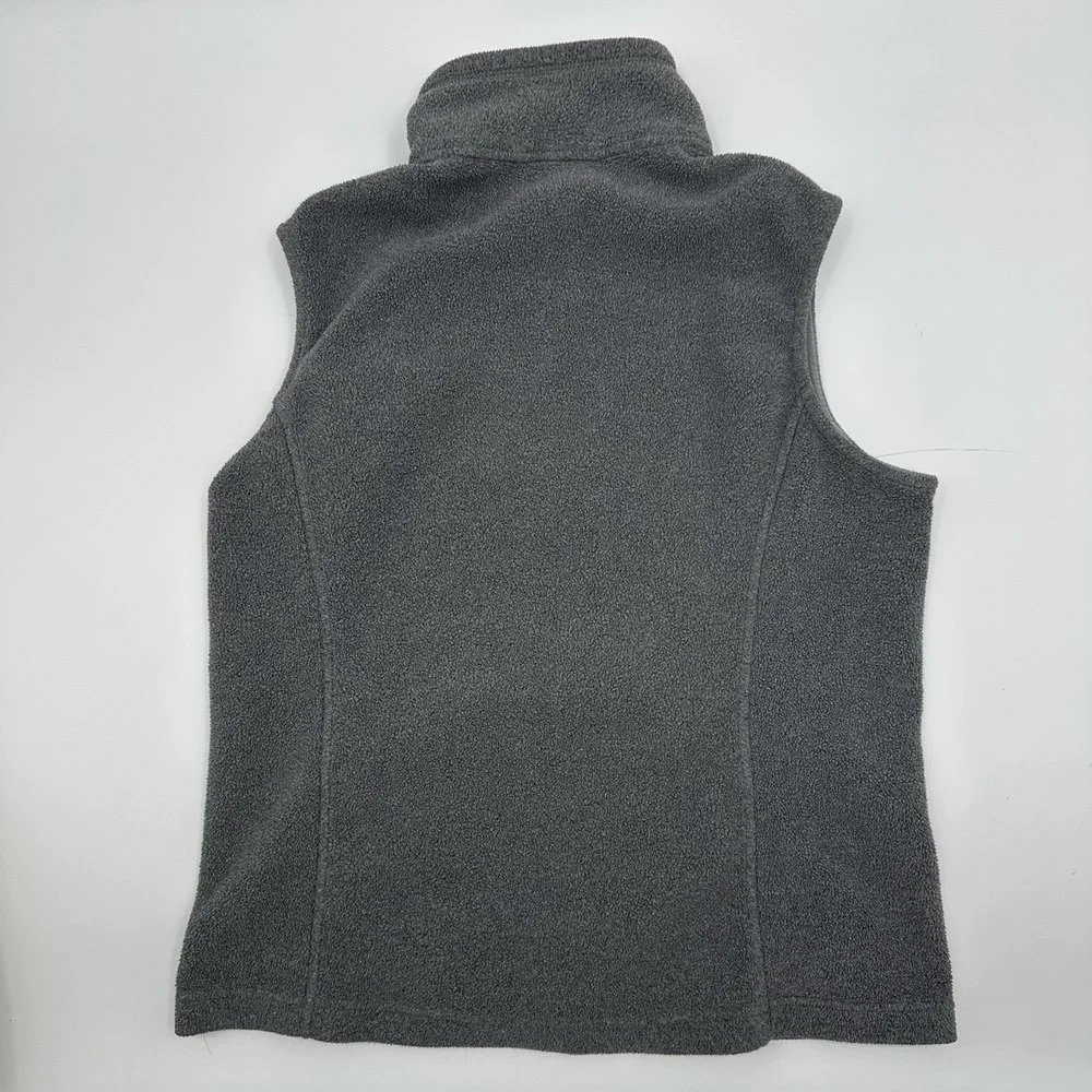 Patagonia Synchilla Full Zip Vest Womens Medium M Gray Singlewire Embroidered‎